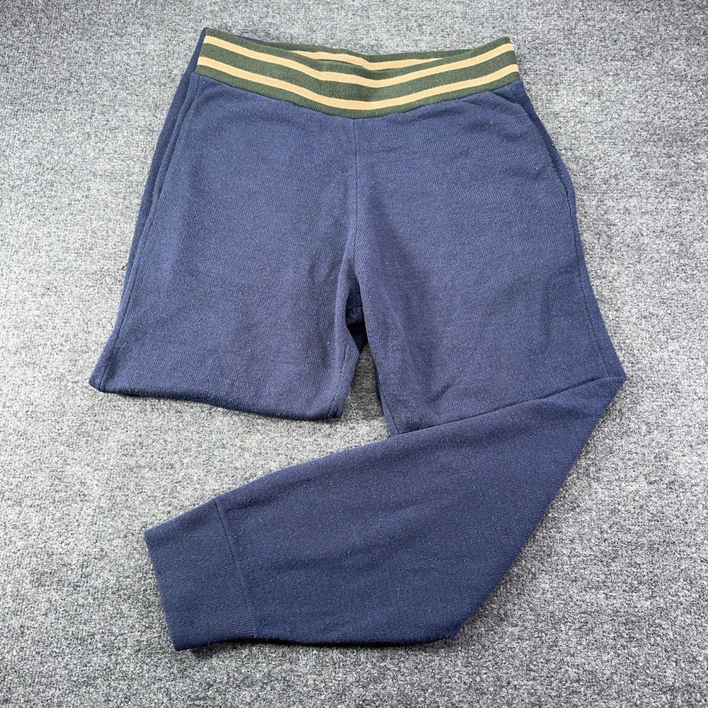 JW Anderson Womens L Navy Blue Knit Wool Blend Joggers